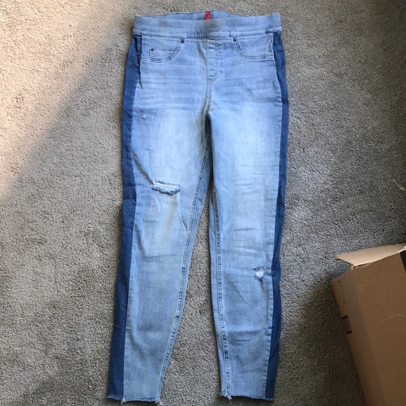 Spanx distressed side-stripe jeggings - Picture 4 of 6